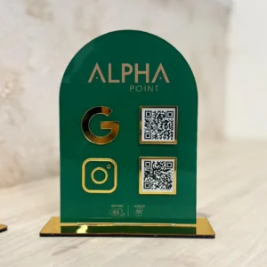 Customised Acrylic Stand 2 QR With NFC